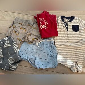 Kids Clothing Bundle with Red, Blue, and Gray Pieces